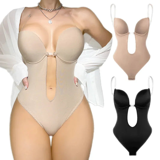 Body Modellante Completo da Donna con Reggiseno — Body Senza Schiena, Perizoma Invisibile, Modellatore con Controllo dell’Addome, Guaina Snellente e Sottoveste Contenitiva.